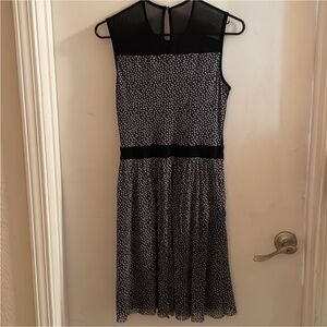 Weston Wear Summer Sheer Black & White Polka Dot Dress Size Medium